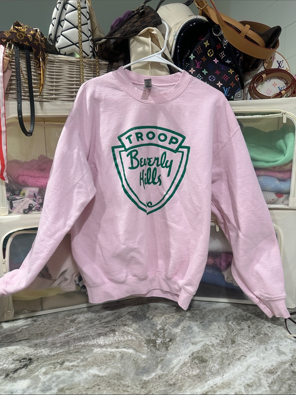 Beverly Hills Troop Pink Crewneck Sweatshirt M